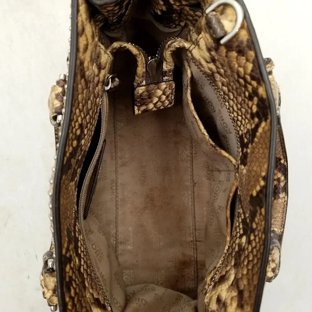 Michael Kors Snake Pattern Leather‎ Satchel Size Small